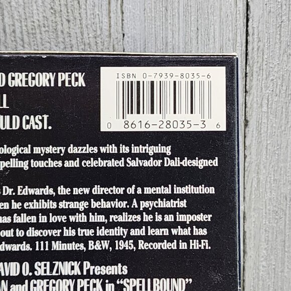 Spellbound VHS Tape 1992 Hitchcock Collection - Ingrid Bergman Gregory Peck - Picture 4 of 4